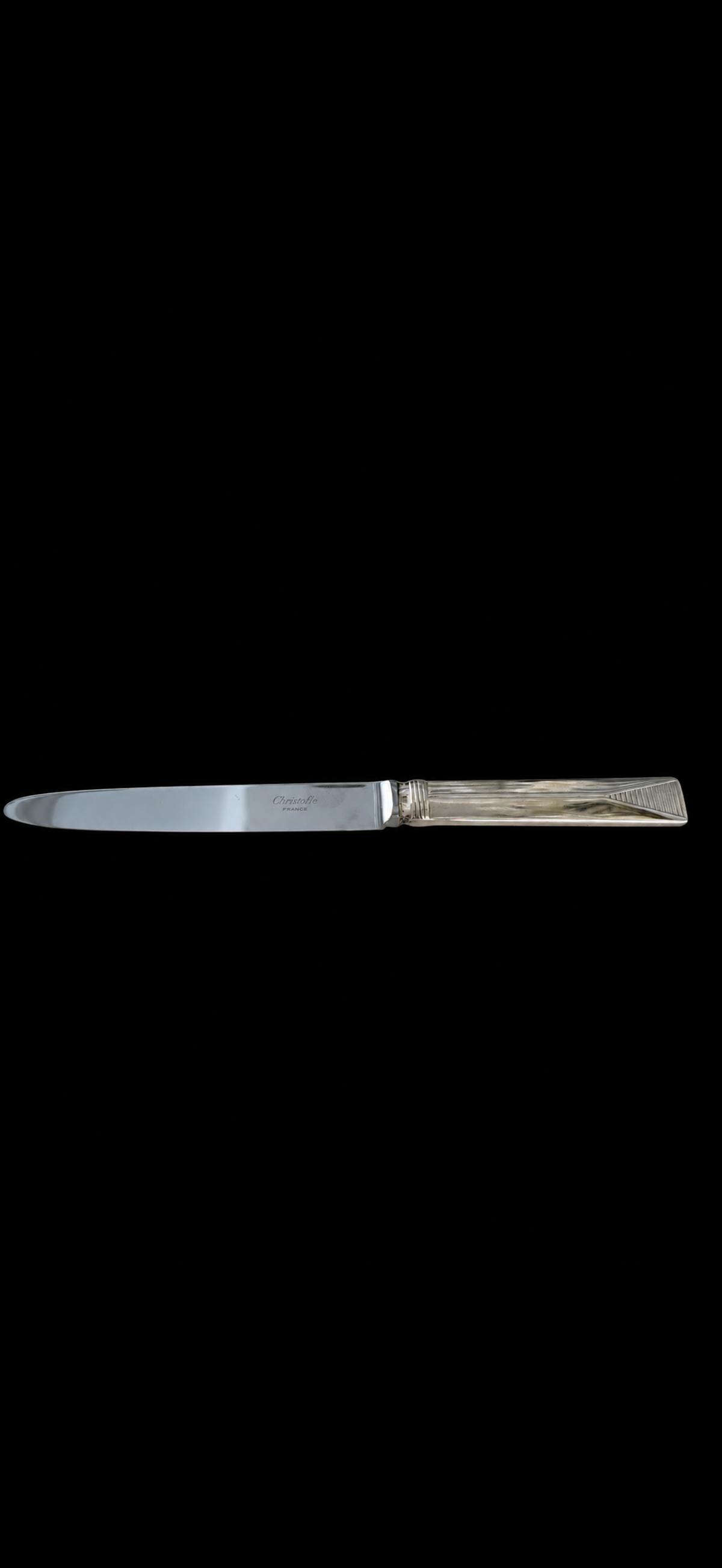 Christofle Atlantide, 6 couteaux de table en métal argenté, neufs sous blister