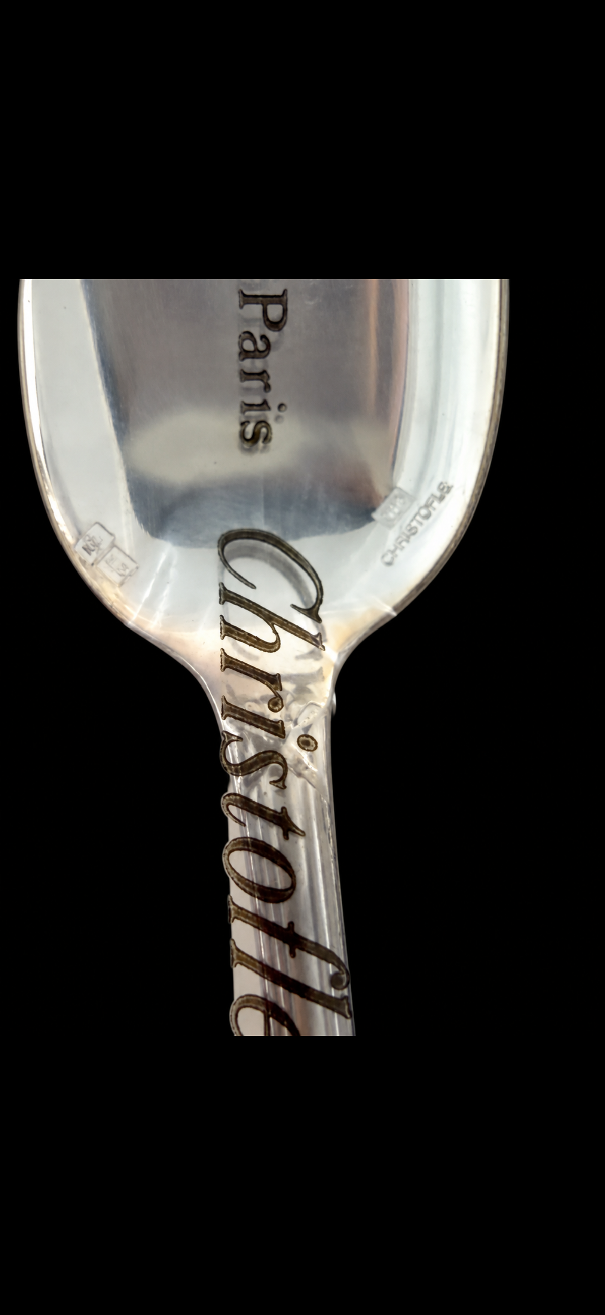 Christofle Rubans, cuillère à glace en métal argenté, neuve sous blister