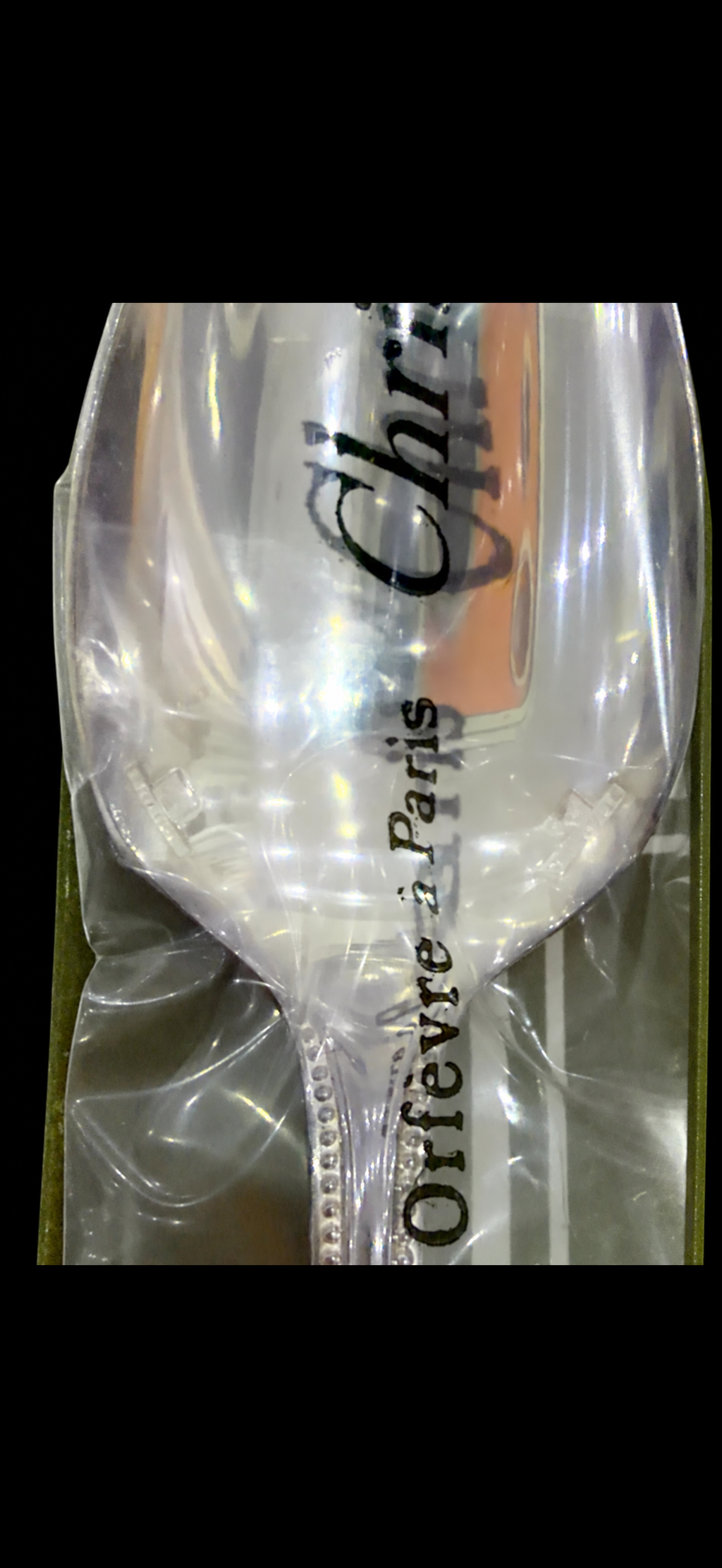 Christofle Perles, coffret de 4 cuillères à soda ou à cocktail en métal argenté, neuves sous blister