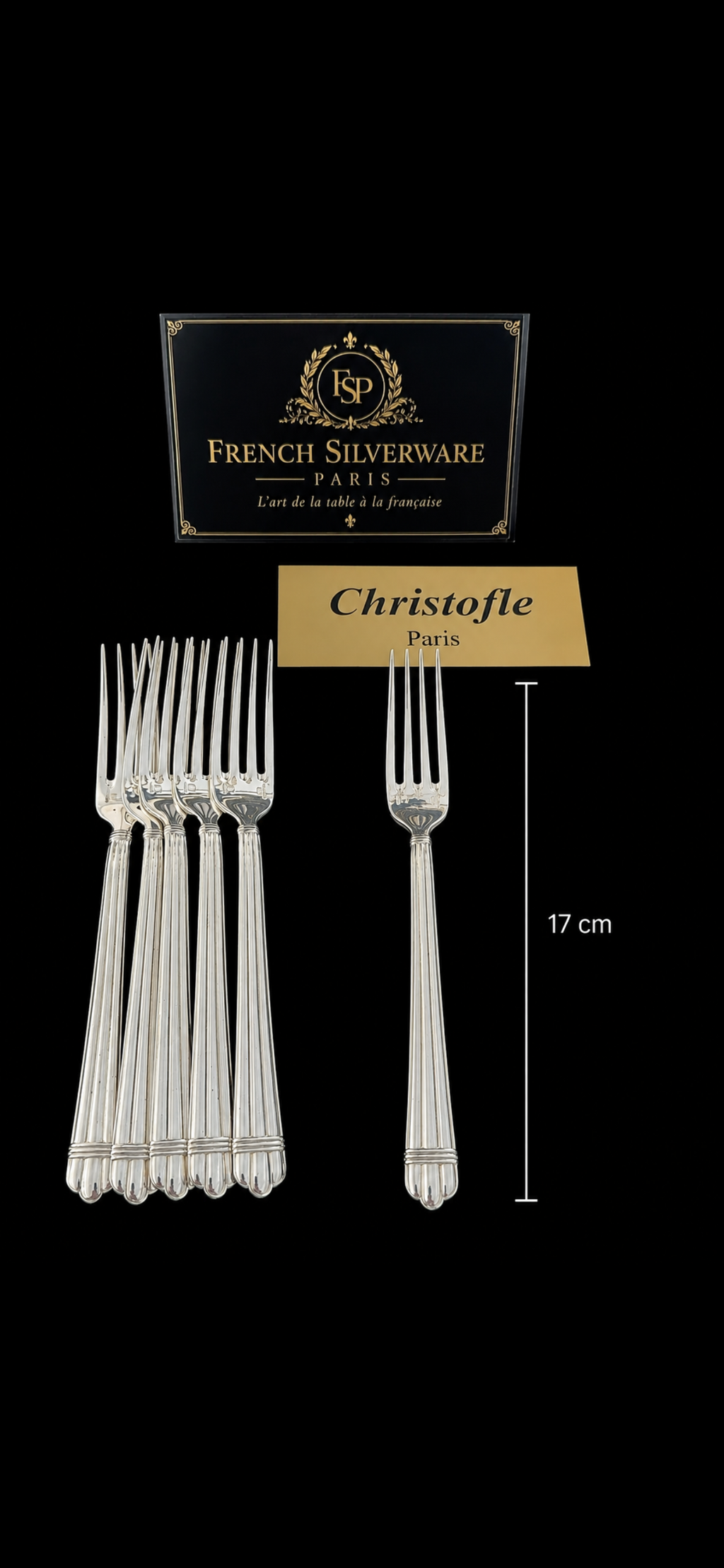 Fourchettes Christofle Aria, détail du poinçon Christofle