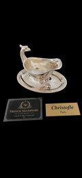 Saucière Christofle Malmaison en métal argenté, vue de face