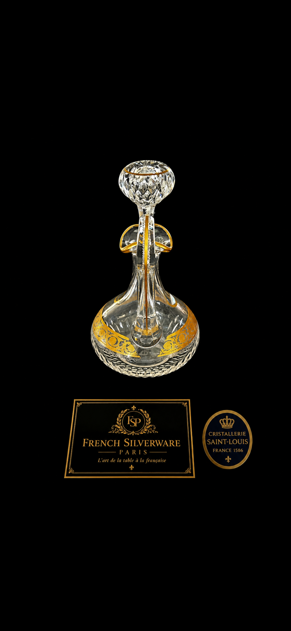 Aiguière Saint-Louis Thistle, détail du bouchon en cristal taillé