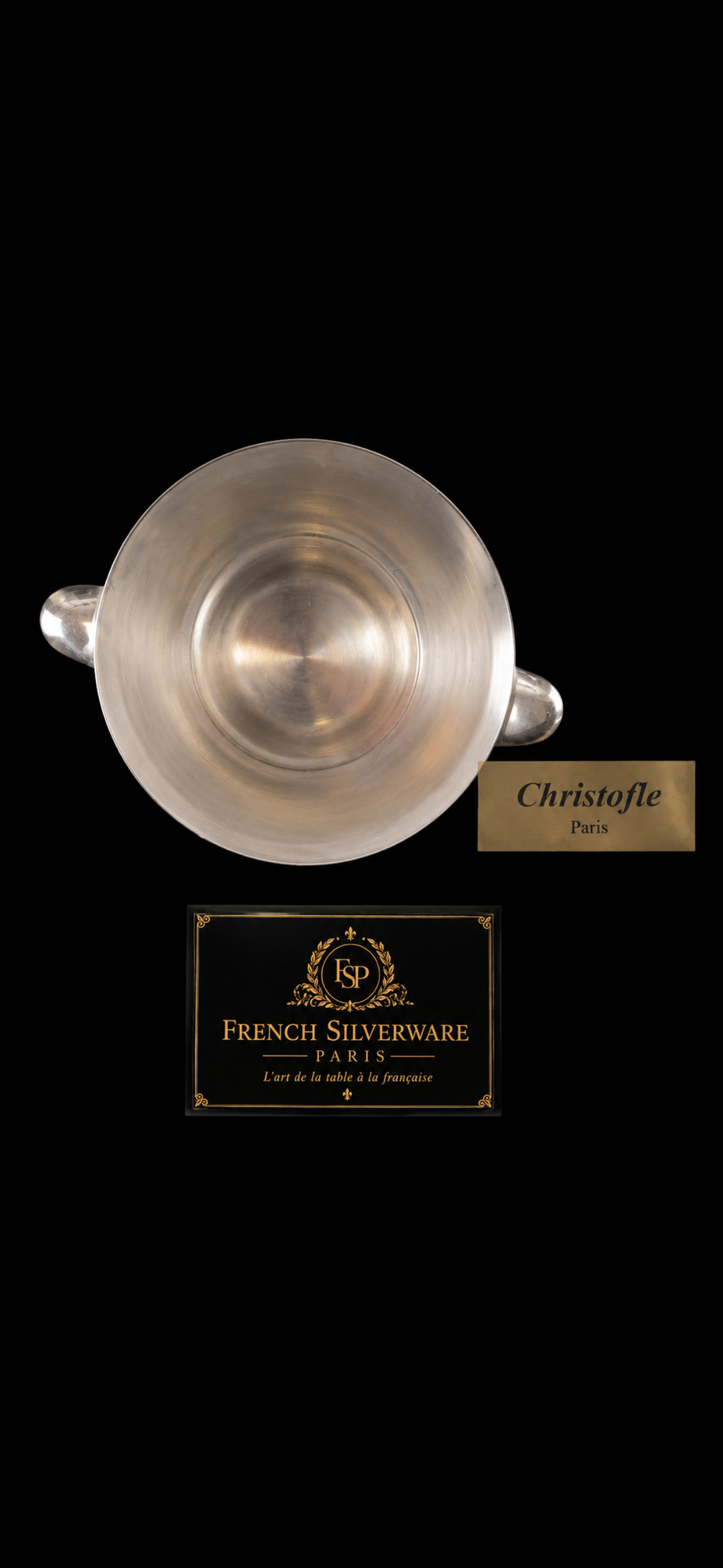 Seau à champagne Christofle Ondulations, vue de profil