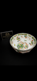 Grande coupe Raynaud Limoges en porcelaine polychrome, décor aux oiseaux, vue de face