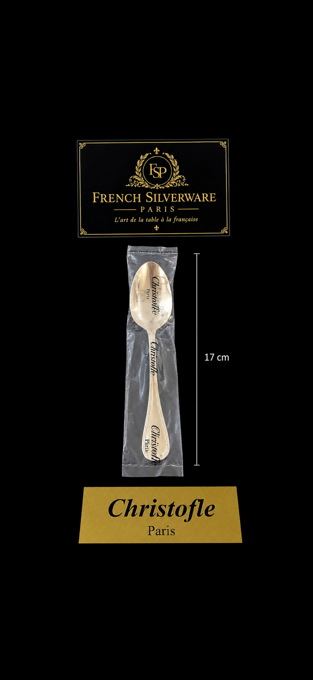 Set of 6 Christofle Rubans Dessert Spoons