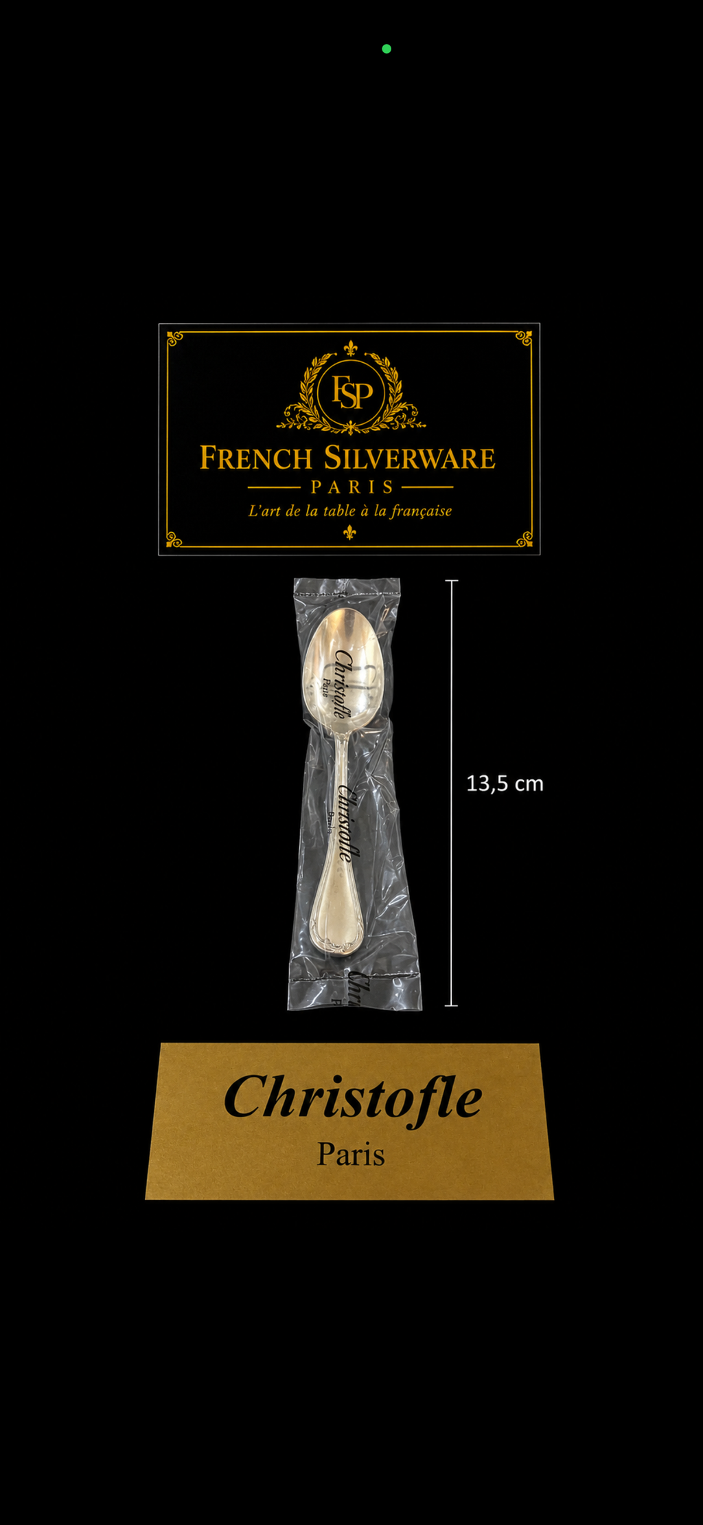 Petite cuillère Christofle Rubans, détail du décor