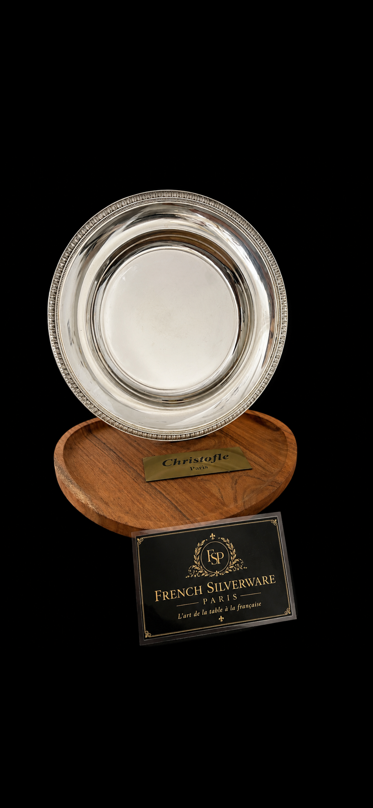 Plat rond Christofle Malmaison en métal argenté - 32,7 cm