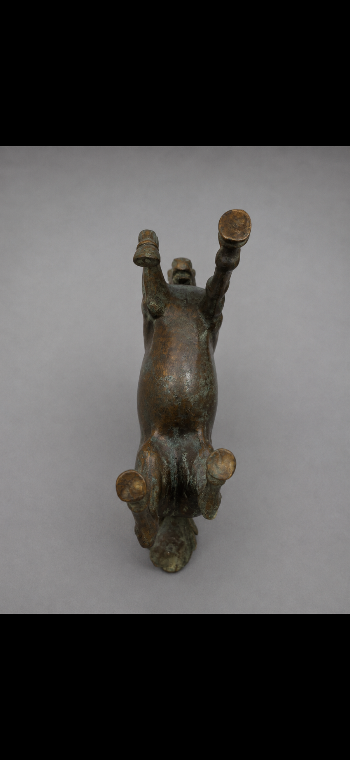 Paire de chevaux en bronze patiné – XXe siècle – H. 24 cm