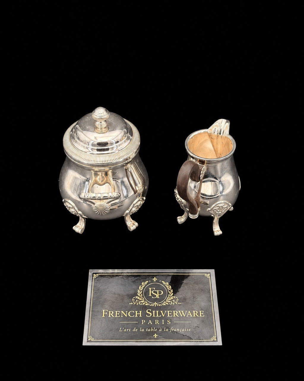 Service à thé et café Boulenger, quatre pièces, style Louis XVI, métal argenté