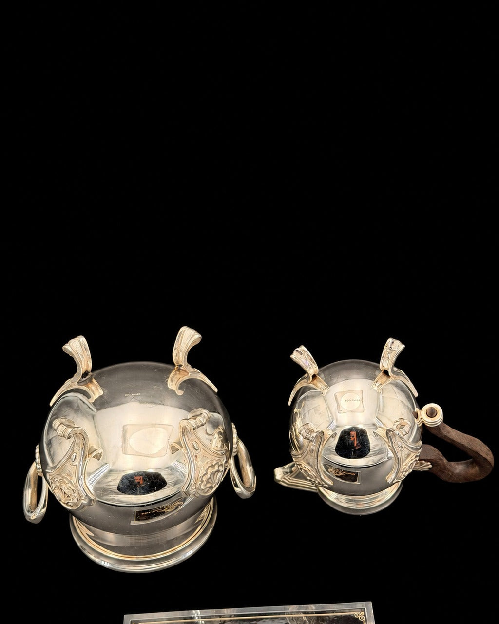 Service à thé et café Boulenger, quatre pièces, style Louis XVI, métal argenté