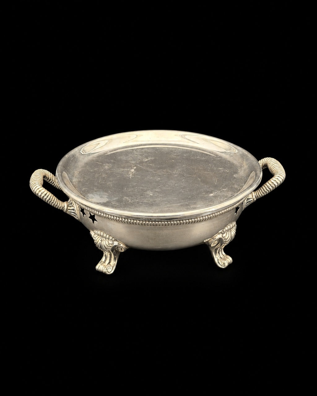 Chauffe-plat Odiot à Paris en métal doublé d'argent, première moitié du XIXe siècle