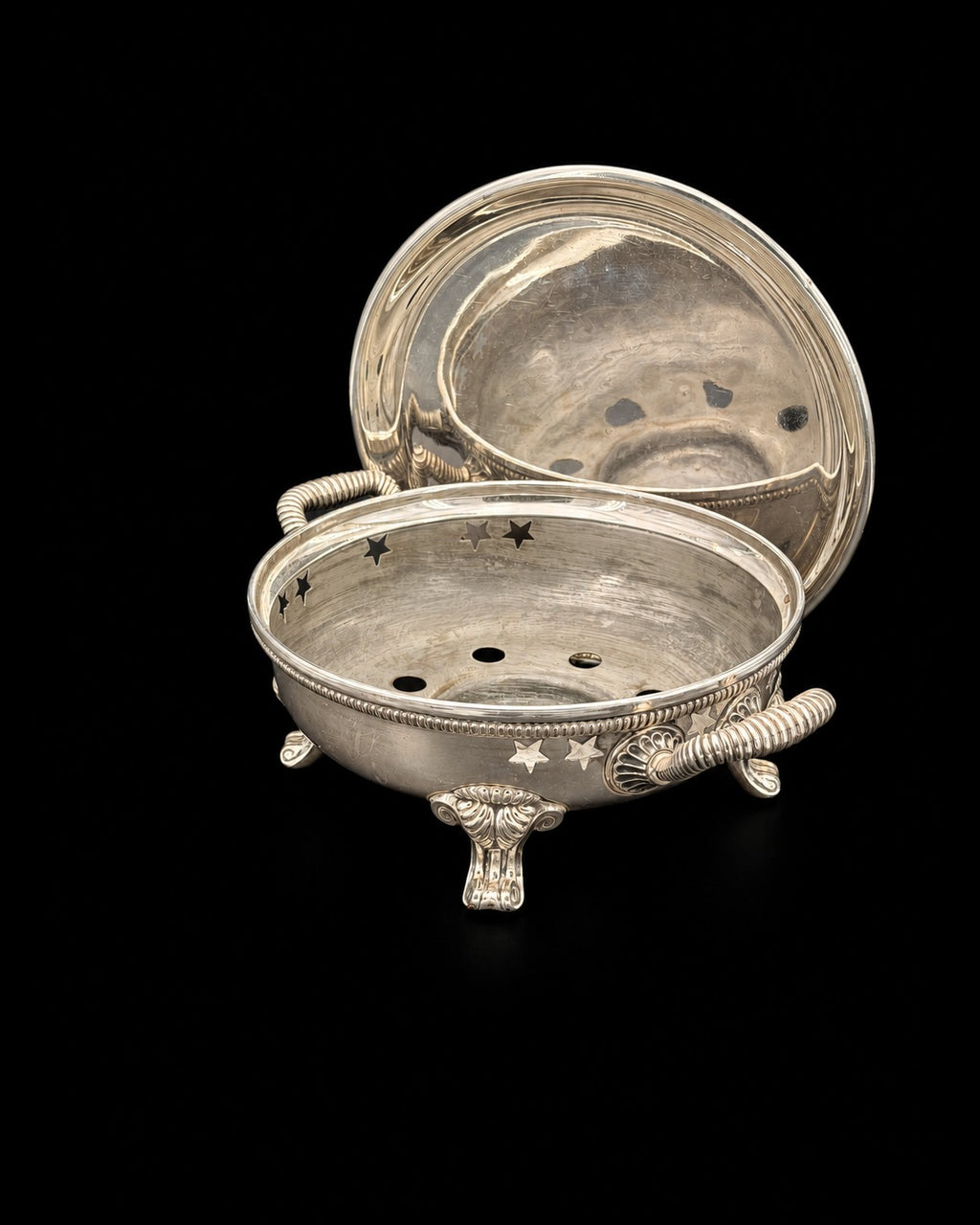 Chauffe-plat Odiot à Paris en métal doublé d'argent, première moitié du XIXe siècle